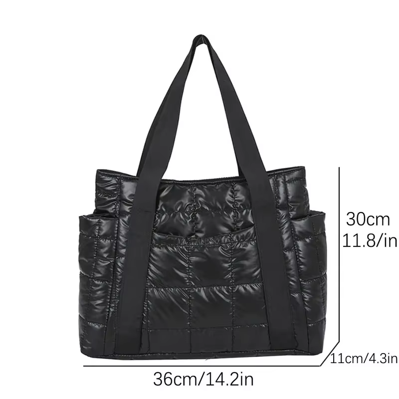 Sacs d'hiver sacs spatiaux espace rembourré femmes sacs à bandoulière hiver grande capacité sacs à main concepteur en Nylon coton chaud fourre-tout solide