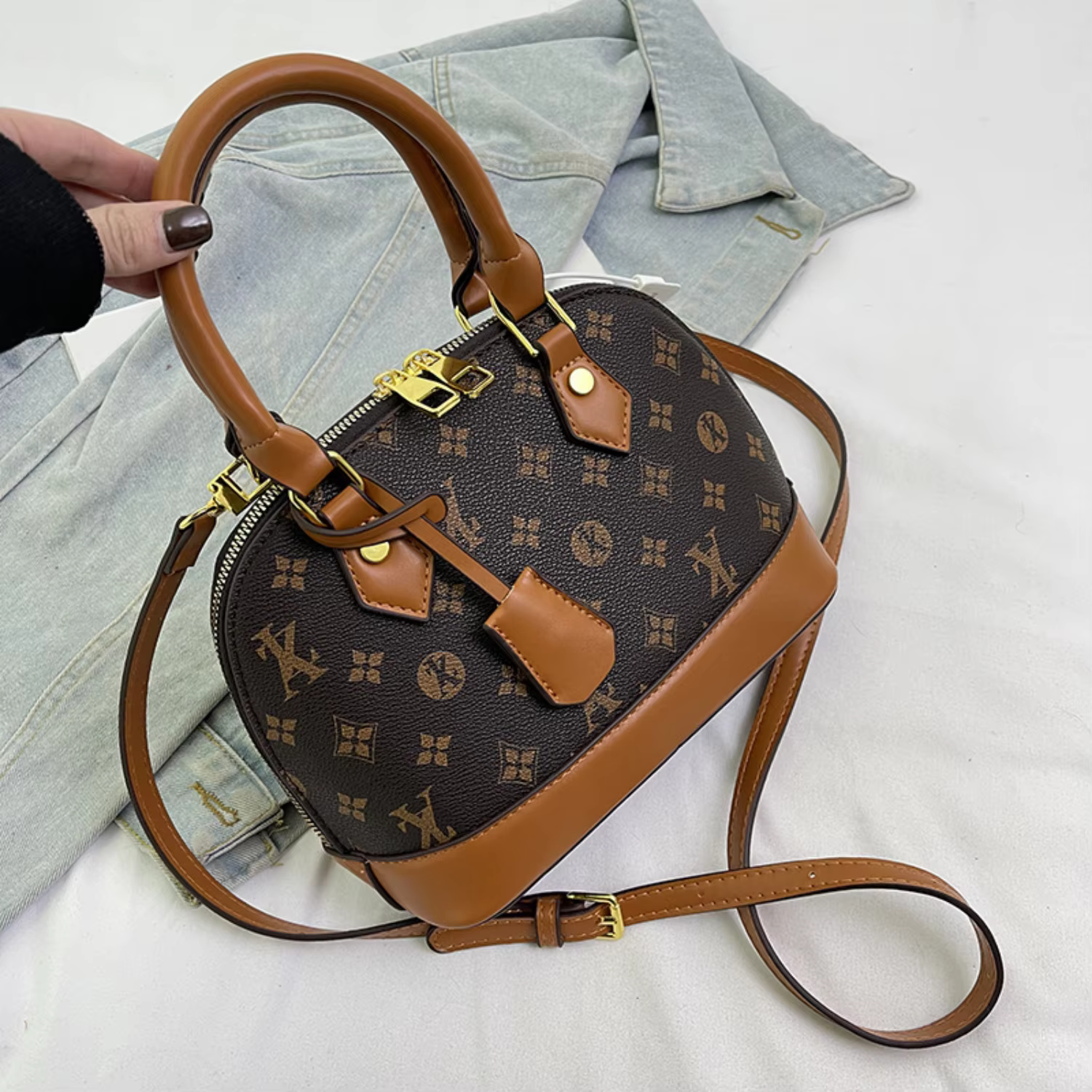 Sac à main vintage fleuri de haute qualité