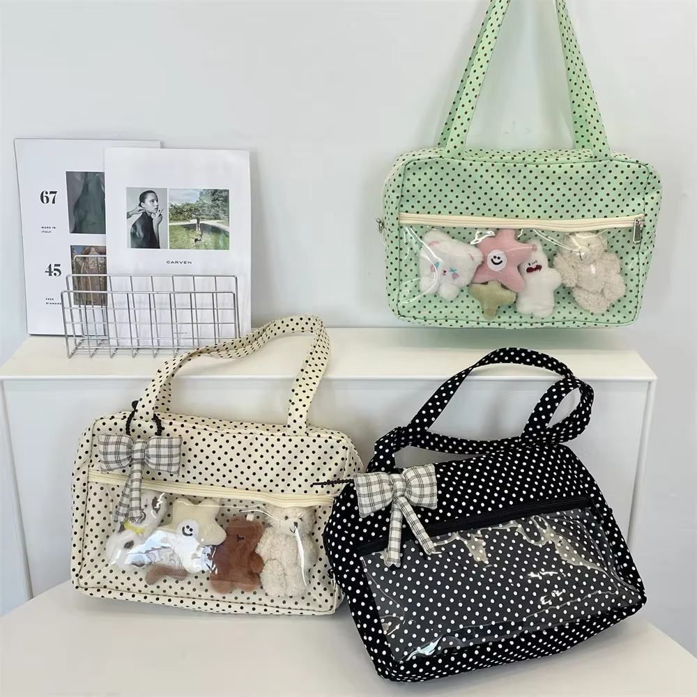 Épaule sous les bras Y2K Ulzzang Ita Sac Femme à pois Sac fourre-tout à la mode Bolso Transparent Sac