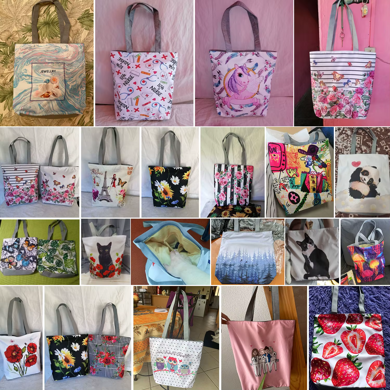 Personnel personnaliser femmes sac fourre-tout avec Logo imprimé